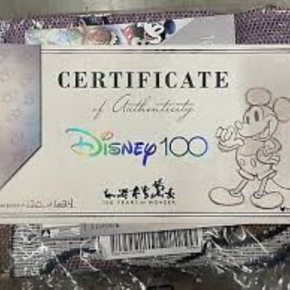 NIB- Disney 100 48"x60" Classic Woven Throw-Numbered certificate of authenticity - Picture 4 of 5